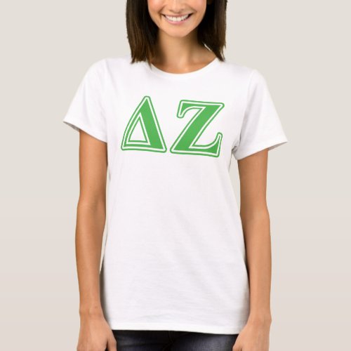 Delta Zeta Green Letters T_Shirt