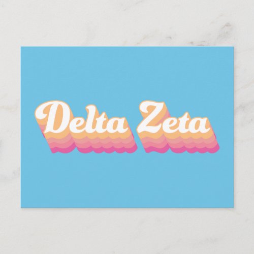 Delta Zeta  Groovy Script Postcard