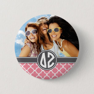 Delta Zeta   Monogram and Photo Pinback Button