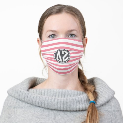 Delta Zeta  Monogram Stripe Pattern Adult Cloth Face Mask