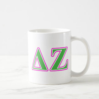 Delta Zeta Pink and Green Letters Coffee Mug