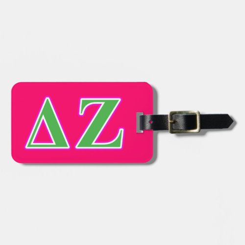 Delta Zeta Pink and Green Letters Luggage Tag