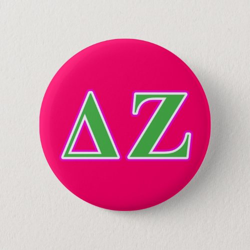 Delta Zeta Pink and Green Letters Pinback Button