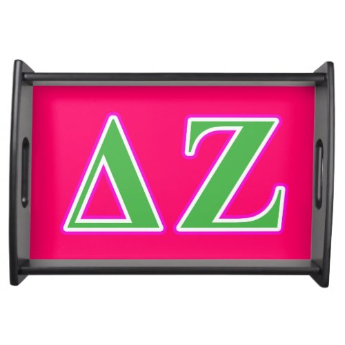 Delta Zeta Pink and Green Letters Serving Tray