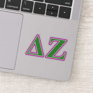Delta Zeta Pink and Green Letters Sticker