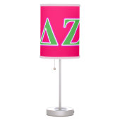 Delta Zeta Pink and Green Letters Table Lamp (Right)