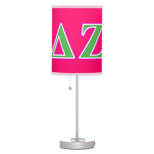 Delta Zeta Pink and Green Letters Table Lamp (Right)