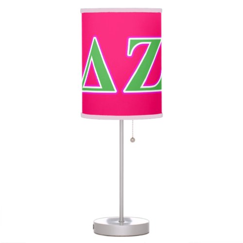Delta Zeta Pink and Green Letters Table Lamp