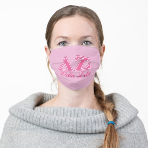 Delta Zeta Pink Letters Adult Cloth Face Mask