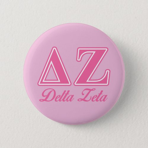 Delta Zeta Pink Letters Button