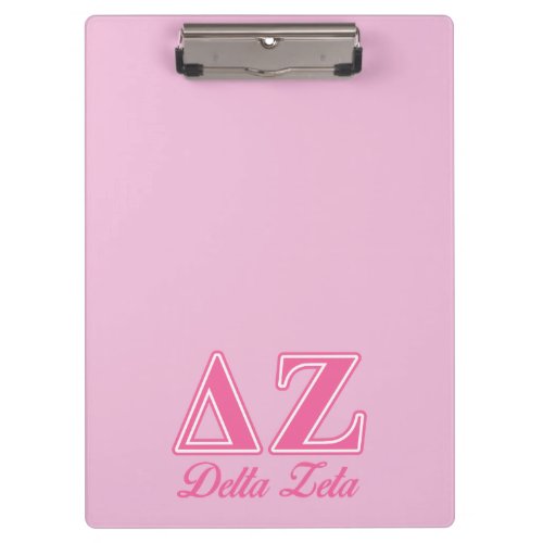 Delta Zeta Pink Letters Clipboard