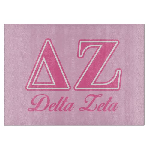 Delta Zeta Pink Letters Cutting Board