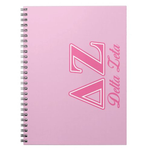 Delta Zeta Pink Letters Notebook