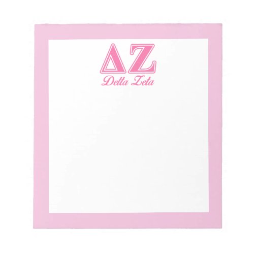 Delta Zeta Pink Letters Notepad