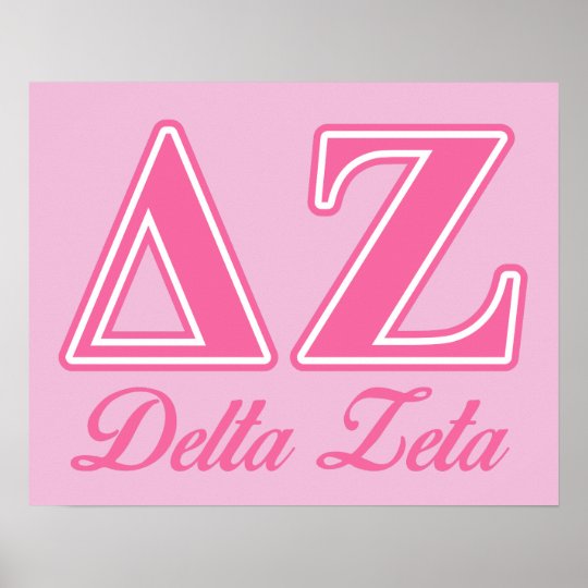 Delta Zeta Pink Letters Poster | Zazzle.com