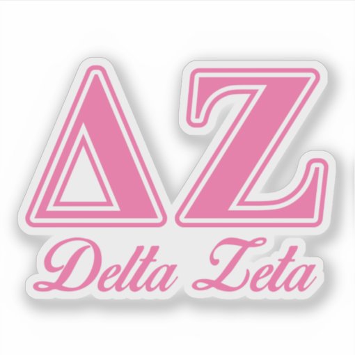 Delta Zeta Pink Letters Sticker | Zazzle