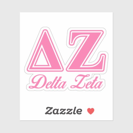 Delta Zeta Pink Letters Sticker | Zazzle