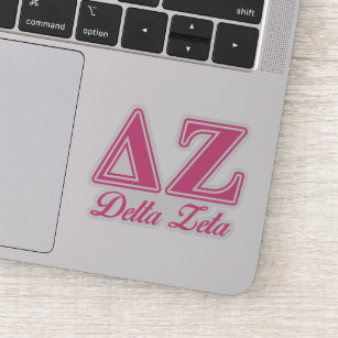 Delta Zeta Pink Letters Sticker