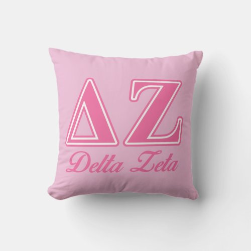 Delta Zeta Pink Letters Throw Pillow