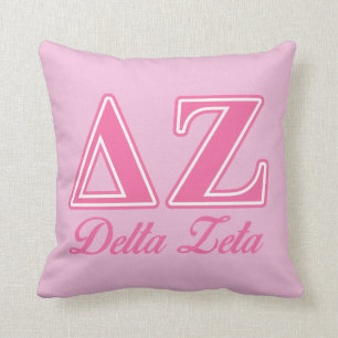Delta Zeta Pink Letters Throw Pillow