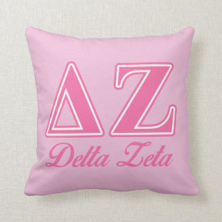 Delta Zeta Pink Letters Throw Pillow