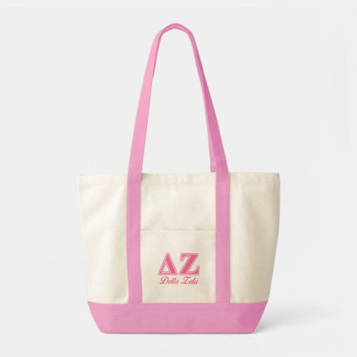 Delta Zeta Pink Letters Tote Bag