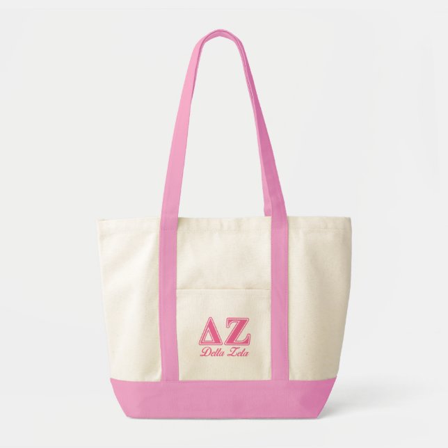 Delta Zeta Pink Letters Tote Bag (Front)
