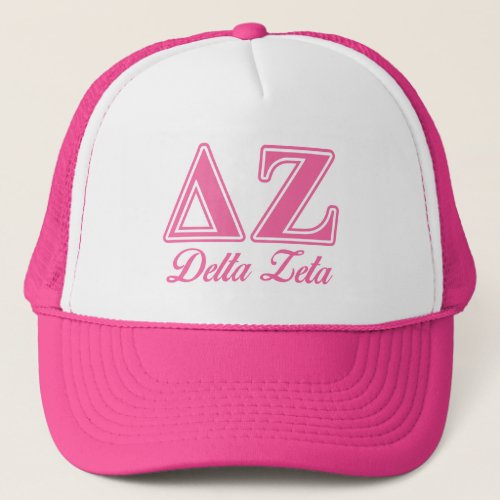 Delta Zeta Pink Letters Trucker Hat