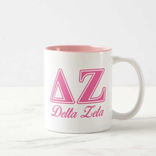 Delta Zeta Pink Letters Two_Tone Coffee Mug