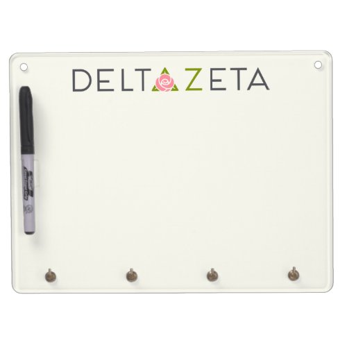 Delta Zeta Primary Logo Dry Erase Board With Keychain Holder