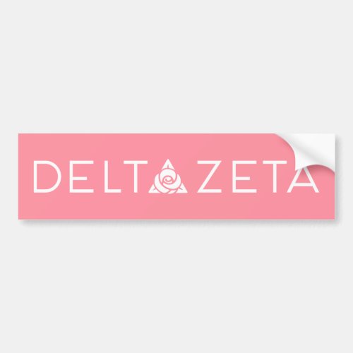 Delta Zeta Primary Logo White Bumper Sticker