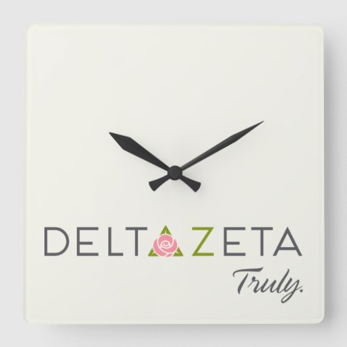 Delta Zeta Primary Logo with Promise Square Wall Clock