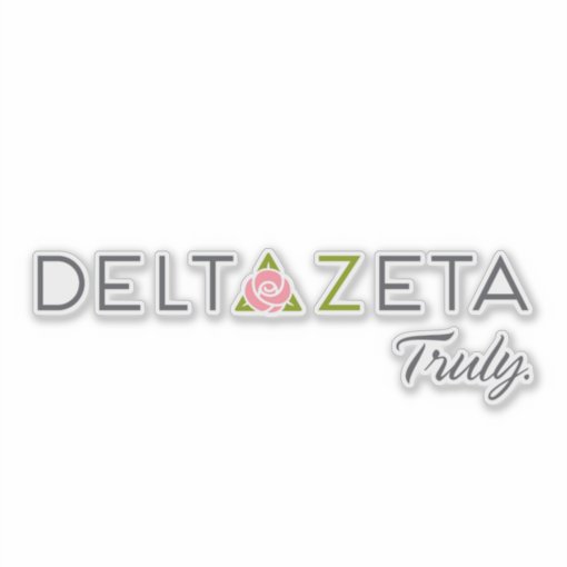 Delta Zeta Primary Logo With Promise Sticker | Zazzle