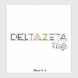 Delta Zeta Primary Logo with Promise Sticker | Zazzle