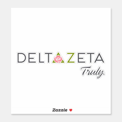 Delta Zeta Primary Logo with Promise Sticker | Zazzle