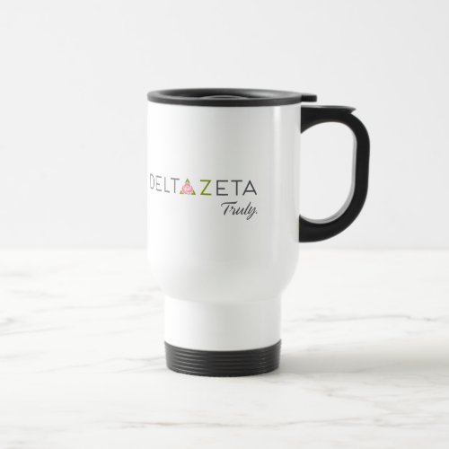 Delta Zeta Primary Logo with Promise Travel Mug