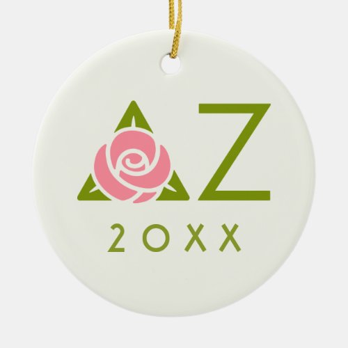 Delta Zeta Rose Icon Ceramic Ornament