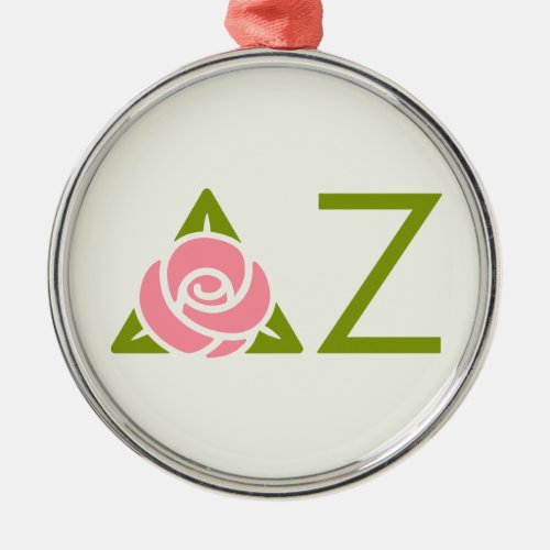 Delta Zeta Rose Icon Metal Ornament