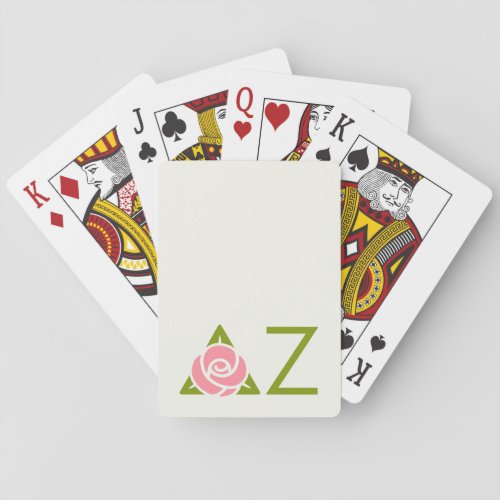 Delta Zeta Rose Icon Playing Cards