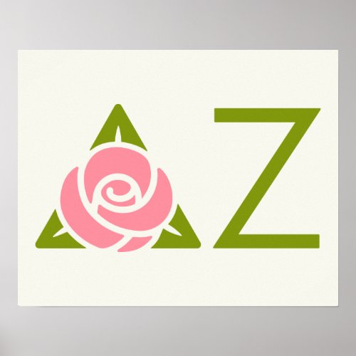 Delta Zeta Rose Icon Poster