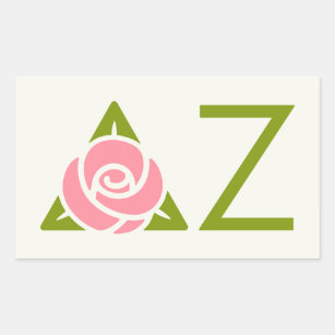 Delta Zeta Rose Icon Rectangular Sticker