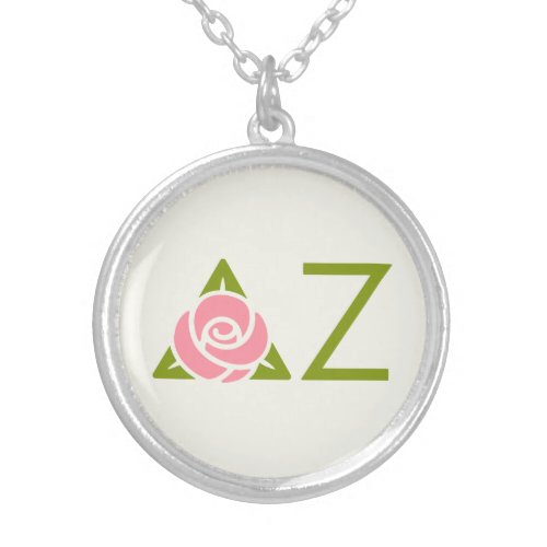 Delta Zeta Rose Icon Silver Plated Necklace