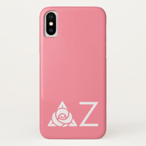 Delta Zeta Rose Icon White iPhone X Case