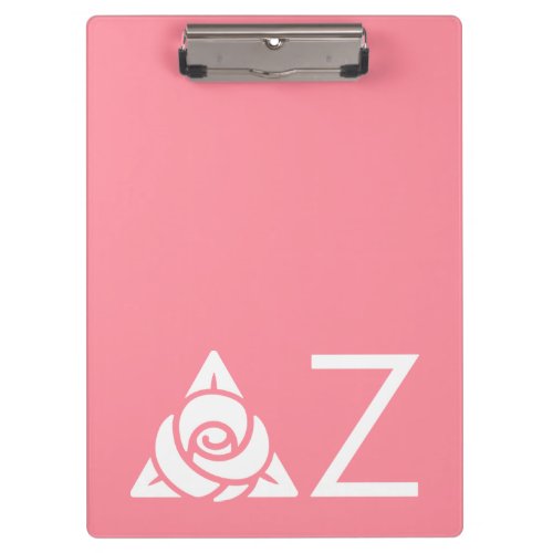 Delta Zeta Rose Icon White Clipboard