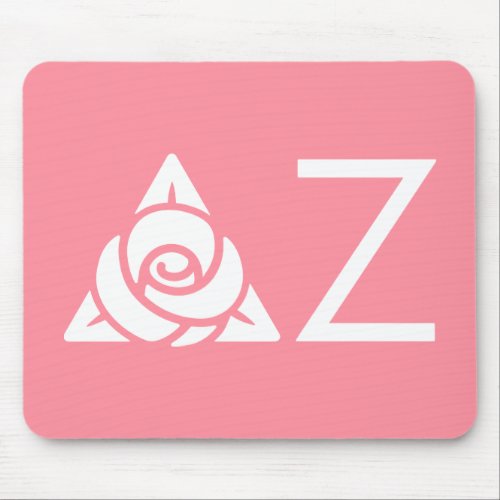 Delta Zeta Rose Icon White Mouse Pad