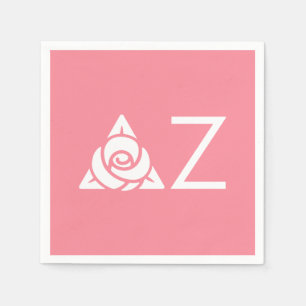 Delta Zeta Rose Icon White Napkins