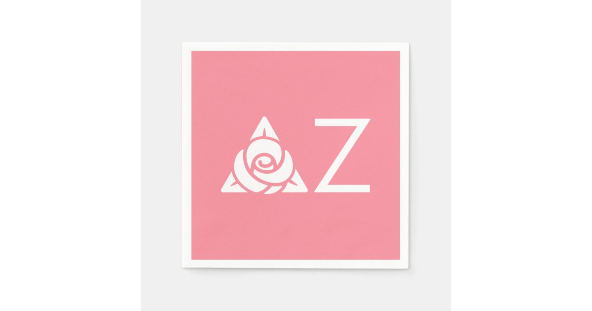 Delta Zeta Rose Icon White Napkins Zazzle Com