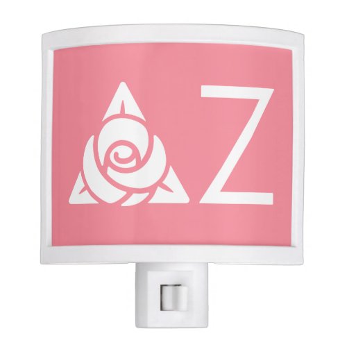 Delta Zeta Rose Icon White Night Light