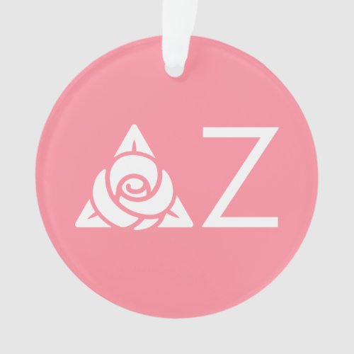 Delta Zeta Rose Icon White Ornament