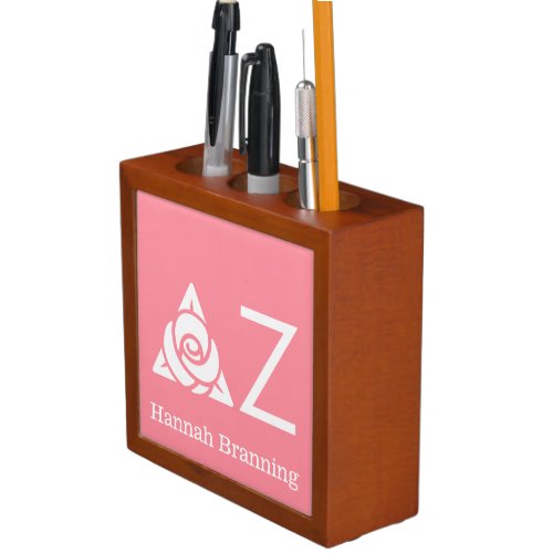 Delta Zeta Rose Icon White PencilPen Holder